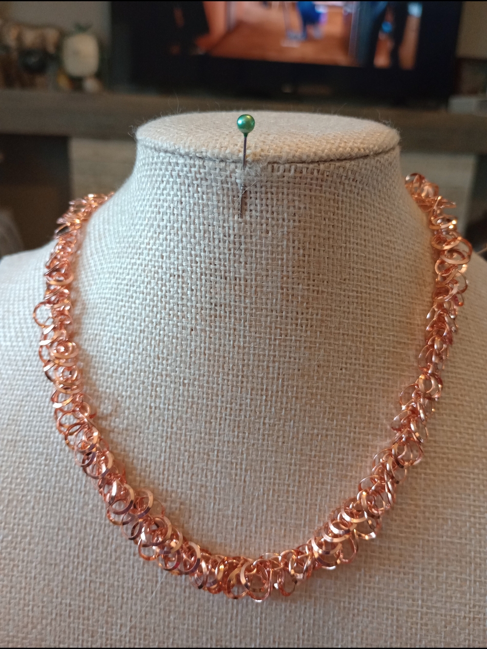 paparazzi Rose Gold Chainmaille Bib Necklace